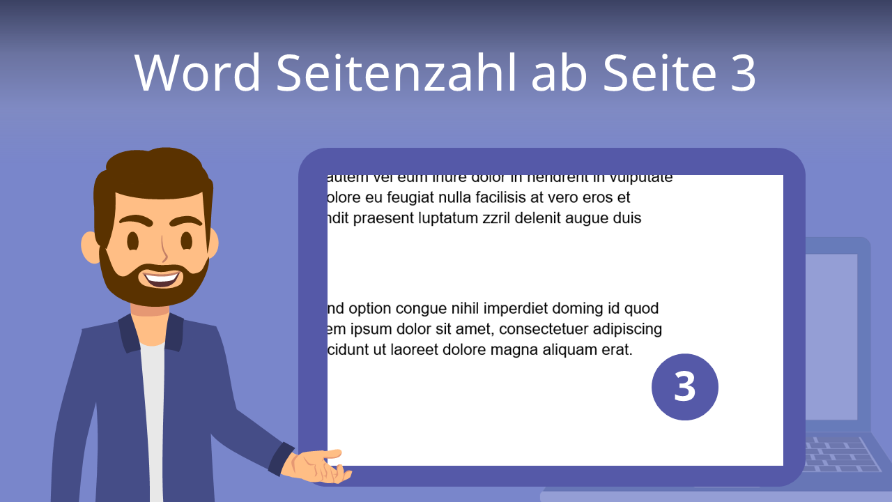 Word Seitenzahl ab Seite 3 • so geht's in 3 Schritten · [mit Video]