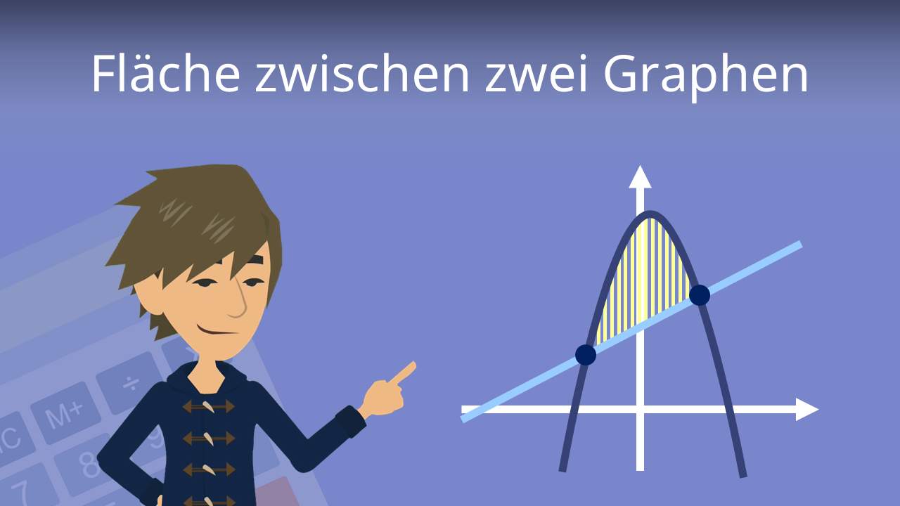 Fläche zwischen zwei Graphen • Erklärung, Berechnung · [mit Video]