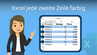 Excel jede zweite Zeile farbig