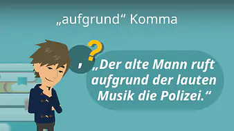 "aufgrund" Komma