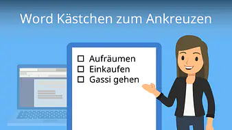 Word Kästchen zum Ankreuzen
