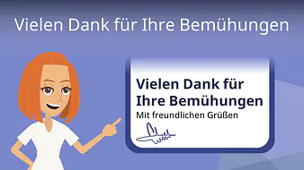 Vielen Dank für Ihre Bemühungen