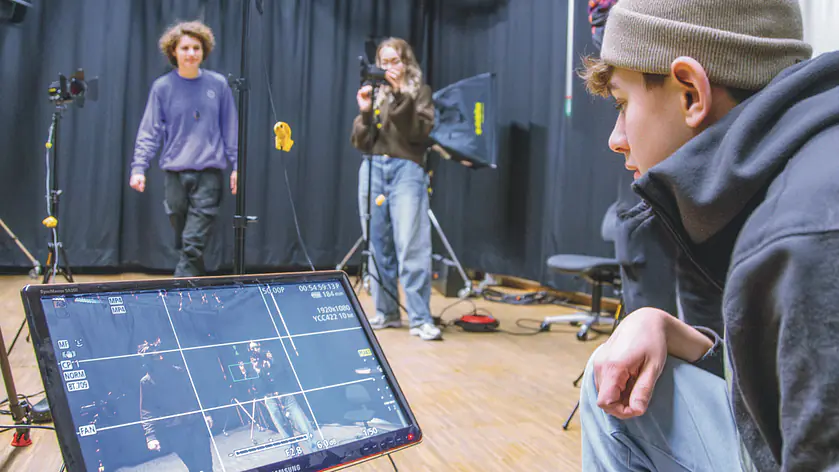 Studenten im Medienlabor