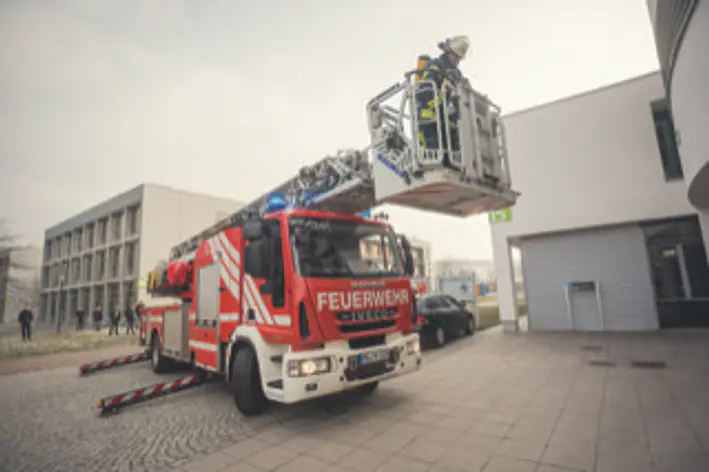 Feuerwehrübung auf dem Campus