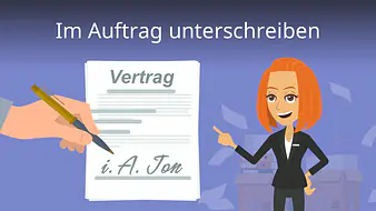 Im Auftrag unterschreiben