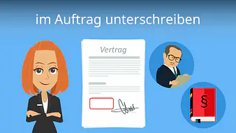 Im Auftrag unterschreiben